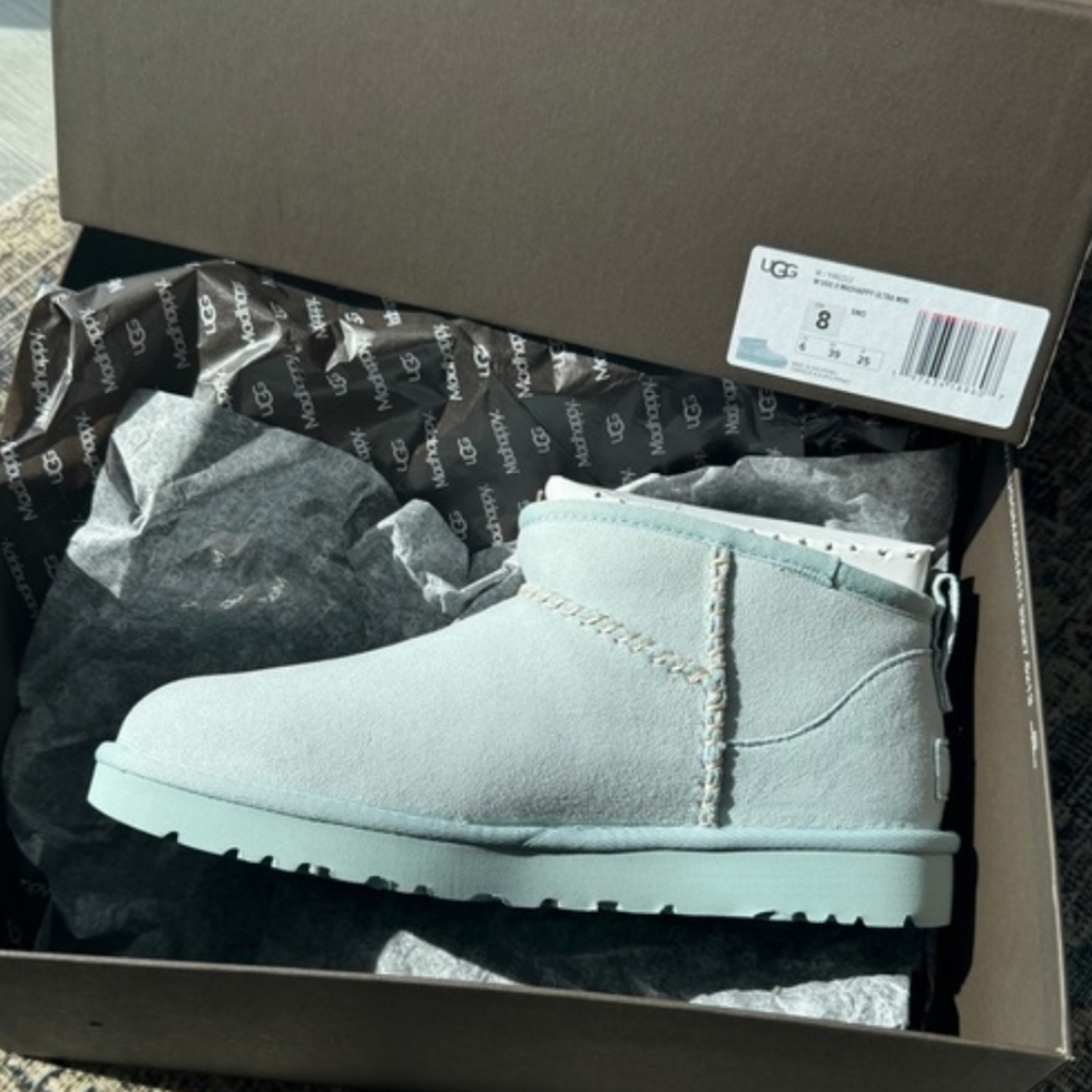 NIB UGG X MADHAPPY ULTRA MINI SNOW SUEDE CLASSIC WOMEN'S BOOTS SIZE US 8/UK 6‎ - Picture 6 of 8